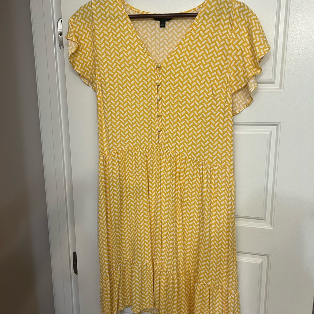 Yellow Patterned Women's Dress